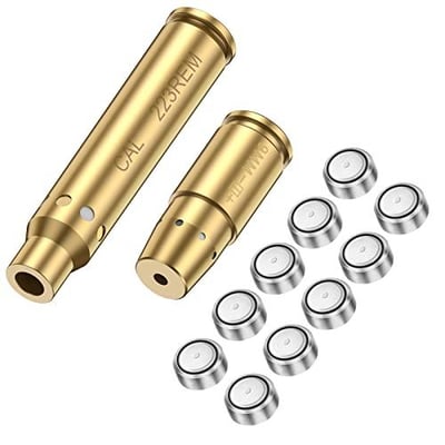 Theopot Bore Sight Kit 223 5.56mm Rem Gauge and 9mm Cal Laser Sight Red Dot Boresighter with Three Sets Batteries - $9.12 After Code:"975XOFSW" (Free S/H over $25)