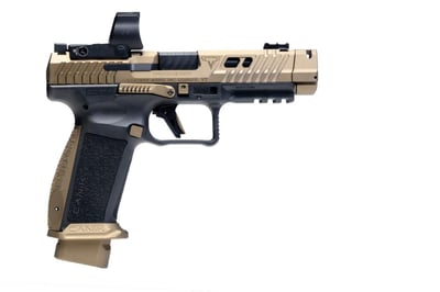 Canik TTI Combat 9mm 4.6" 18rd Pistol w/MeCanik MO3, Bronze / Black - HG7854-N - $899.99 