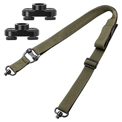 Gogoku Adjustable Rifle Sling Strap with Swivel & Adapter for M-Rail Green - $6.49 50% off with code "50TPP5LR" (Free S/H over $25)