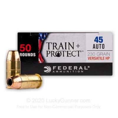 Federal Train + Protect 45 ACP 230 Grain VHP 500 Rounds - $335 