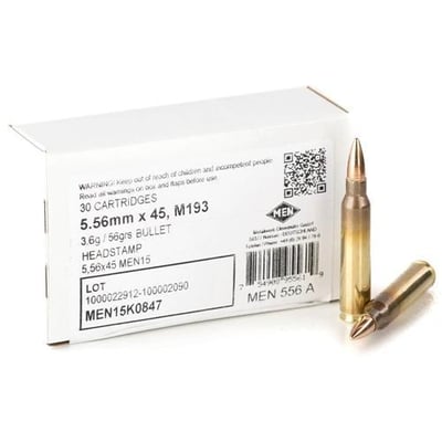 Magtech Surplus MEN M193 FMJ Rifle Ammunition 5.56mm 55gr 510/ct Case - $249.99