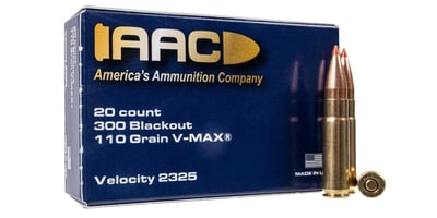 AAC 300 Blackout Ammo 110 Grain V-Max 20rd Box - $13.99