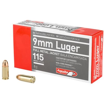 Aguila 124 Grain Full Metal Jacket LOW PRESSURE/LIGHT RECOIL - 500 Rd - $85 