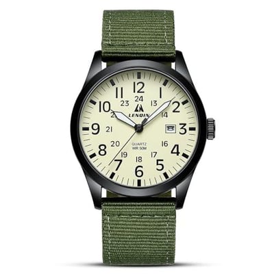 LN LENQIN Mens Watches Unisex Military Sport Nylon Strap Stylish Luminous Fashion Analog Quartz Watch for Men Waterproof Army Tactical Casual Wristwatch - $9.48 + FREE Shipping