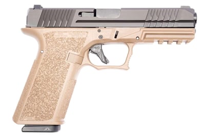 Polymer80 PFS9 Full Size 9mm 4.49" 17+1 FDE Black Nitride Stainless Steel Slide Aggressive Textured FDE Polymer Grip - $304.82 (e-mail price) 
