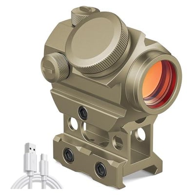 MidTen Rechargeable Red Dot 1x20mm 2 MOA Waterproof & Shockproof & Fog-Proof Chargeable with Lower 1/3 Co-Witness Riser - $27.49 w/code "XZWTZTTQ" + FREE Shipping