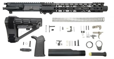 PSA 10.5" Carbine-Length 5.56 NATO 1/7 Nitride 12" Slant M-Lok MOE EPT SBA4 Pistol Kit - $499.99 