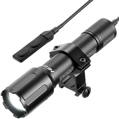 Hiram Aurora 3000 Lumen Rifle Light Zoomable with 5 Levels and Strobe Mode, IP68 WML Rechargeable Picatinny Light with Max 465 Yards Reach - $17.99 w/Prime discount + FREE Shipping