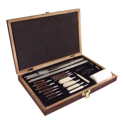 27 pc. Universal Gun Cleaning Kit Wood Case - $14.99