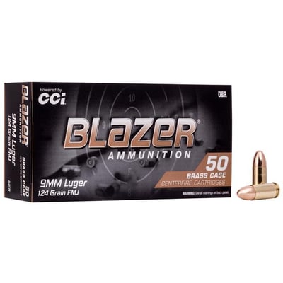 CCI 5201 Blazer Brass 9mm Luger 124 gr Full Metal Jacket 500rds - $140 (Free S/H)