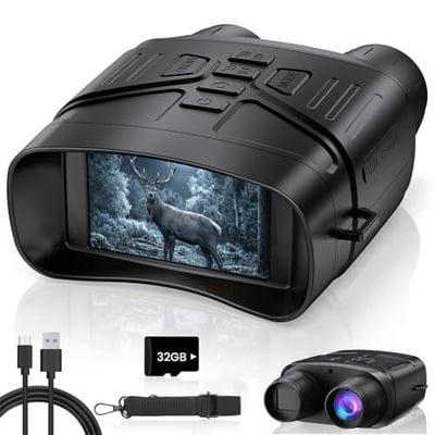 TELUHA Night Vision Goggles 4K Binoculars 5000mAh 32GB TF Card - $89.99 + FREE Shipping