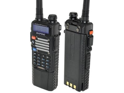 Baofeng UV-5R V2+ w/ 3800mah Extended Battery (USA Warranty) Dual-Band 136-174/400-480 MHz FM Ham Two-way Radio - $34.99 ($6 flat S/H or Free shipping for Amazon Prime members)