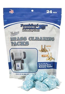Frankford Arsenal InstaClean Brass Cleaning Packs with 24 Count and Resealable Bag for Convenient Reloading Transport and Storage, Compatiable with Rotary Tumbler - $16.61 + FREE Shipping