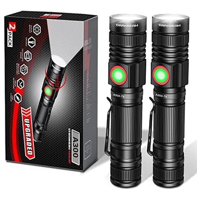 2 Pack DARKBEAM LED Flashlights Rechargeable USB 2000Lm Zoomable Water Resistant - $7.50 after code "L8E2L2FH" + FREE Shipping