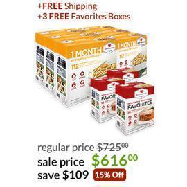 6 Month Emergency Food in a Box for 1 Person - 672 total servings - $447.99 shipped after coupon "save20"