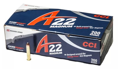 CCI A22 Magnum Gamepoint Rimfire Ammo - .22 WMR 200 rounds - 35 Grain - $74.99 (Free S/H over $50)