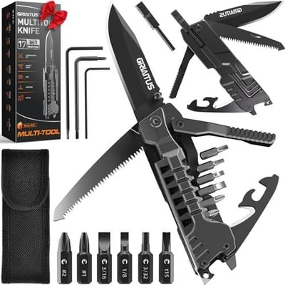 Multitool Knife 17 in 1Fire Starting Sticks, Bottle Opener, Saw Screwdrivers Bottle Opener, Whistle, Window Breaker and More - $14.39 + FREE Shipping