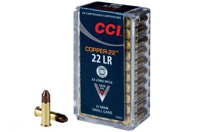 CCI Ammunition 22LR 21 gr Hollow Point Copper-22 50/Box - $16.49