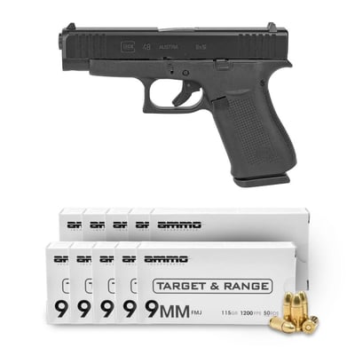 Glock 48 9mm Pistol & 500 Rounds of Ammo Inc 9mm FMJ 115 Grain Ammo - $449.99 