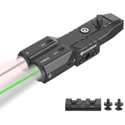 TOUGHSOUL Mlok Picatinny Mounted Tactical Flashlight Green Laser 940nm IR Illuminator Flashlight IR Laser 4 in 1 Combo, Low Profile Rechargeable Light for Rifle - $61.43 + FREE Shipping
