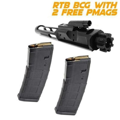 RTB Complete Lightweight BCG - BLACK NITRIDE with 2 FREE Magpul 30 / 10 rd PMAGs - $109.95 