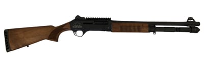 Black Aces Tactical Pro S4 12 Gauge Shotgun Semi-Auto 18.5", Walnut Furniture/Black - $379.99