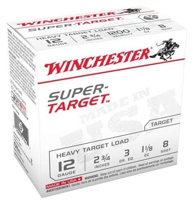 Winchester Ammo Super Target 12 Gauge 2.75" 1-1/8 oz 8 Shot 25 Bx/ 10 Cs - $89.99