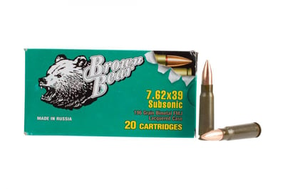 Brown Bear 7.62x39mm 196gr Subsonic Ammo - Box of 20 - $11.99