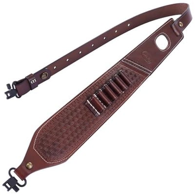 50% off CVLIFE Leather Rifle Sling Two Point Sling Leather Gun Sling with Ammo Holder Adjustable Gun Strap Traditional Sling with Swivels w/code MEKUA6GV - $19.99 + FREE Shipping
