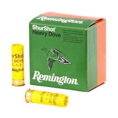 Remington ShurShot Heavy Dove 20 Gauge 8 shot size 25 rounds - $11.99 Buy 10 or More, Get $5 Off (Free S/H over $25, $8 Flat Rate on Ammo or Free store pickup)