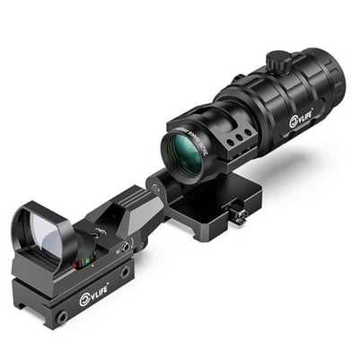 45% off CVLIFE 1X22X33 Red Green Dot Sight and 3X Magnifier Combo, Motion Awake Multi-Reticle Circle Dot Open Reflex Sight with Flip-to-Side Magnifier, Absolute Co-Witness Mount for 21MM Picatinny w/code SIJND2BZ + FREE Shipping
