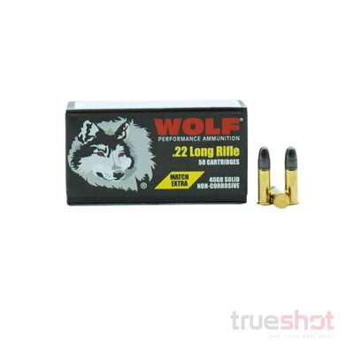 Wolf - Match Extra - 22 Long Rifle - 40 Grain - Solid Round Nose - 1000 Rounds - $159.99 