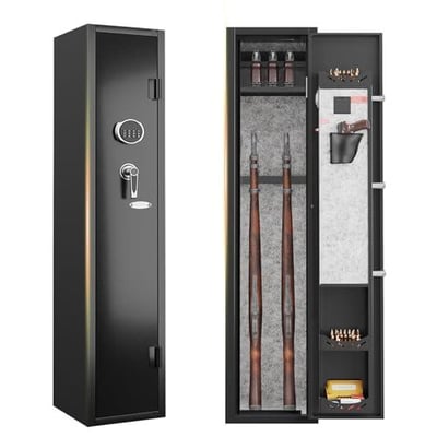 KAER 2-3 Gun Safe with Digital Keypad Secure Gun Cabinets for Rifles and Shotguns with Removable Shelf, Heavy-Duty Alloy Steel - $129.99 + $19.99 delivery + FREE Shipping