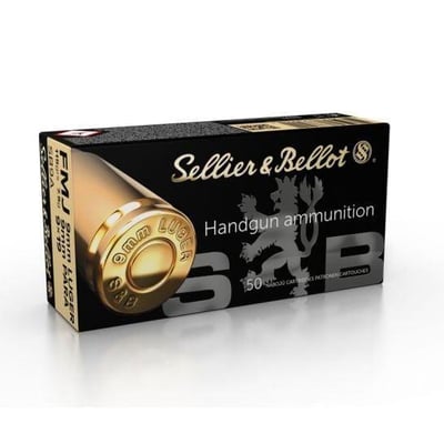 Sellier & Bellot 9mm 115gr FMJ 1,000 Round Case - $239.98 