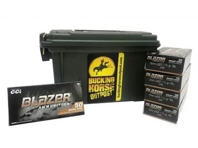 CCI 5200 Blazer Brass 9mm 115 Grain Full Metal Jacket; 250rds + plastic ammo can - $100