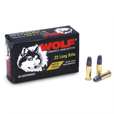 500 rounds Wolf .22 - caliber LR Match Target Ammo - $72.19 (Buyer’s Club price shown - all club orders over $49 ship FREE)
