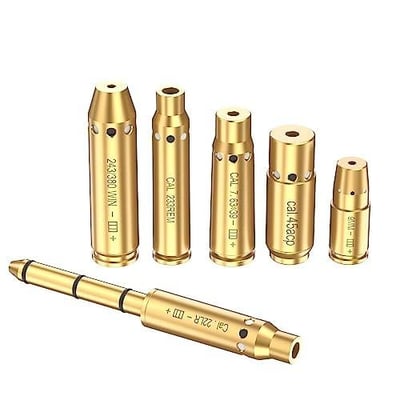 Tipfun 223/9MM/7.62X39MM/.243/308WIN/,45ACP/.22LR, Red Laser Boresighters with 18 Batteries - $32.99 After CODE "YLDY9ATL" (Free S/H over $25)