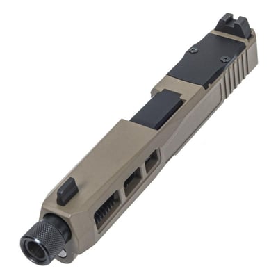 PSA Dagger Complete SW1 RMR Slide Assembly With Threaded Barrel, Extreme Carry Cut, & Ameriglo Lower 1/3 Co-Witness Sights, FDE(Rear Sight Rear) - $179.99 