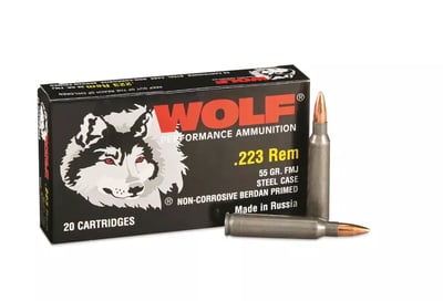 Wolf 223 Rem (Case) 400 Rnds - $164.99  ($7.99 Shipping On Firearms)