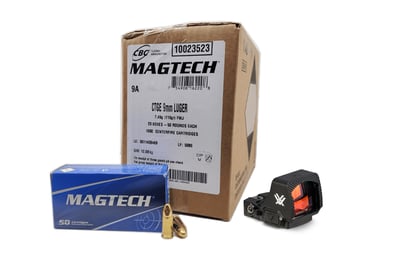 Vortex Defender-XL Micro Red Dot + Magtech 9mm 115 Grain FMJ Ammo Handgun Ammo 1000 Rounds - $499.99 