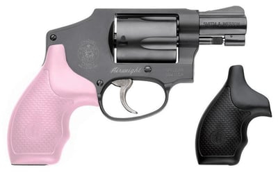 S&W Model 442 Airweight .38 Special +P 1.875 Inch Barrel Matte Black Finish Internal Lock Pink Grip 5 Round - $472.89