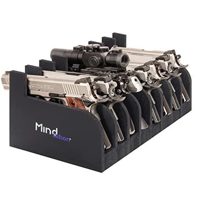 MIND&ACTION Foam Pistol Rack for Gun Safe, Gun Cabinet Accessories, Pistols Holder Storage Organizer, Revolver Firearm Handgun Rack Stand Display - $29.99 + FREE Shipping
