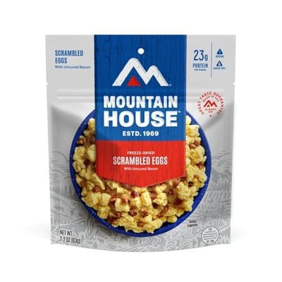 Mountain House Scrambled Eggs with Bacon Freeze Dried Backpacking & Camping Food Single Serving Gluten-Free - $7.40 + FREE Shipping