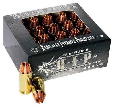 NEW! G2 Research R.I.P. Handgun Ammunition .40 S&W 115 Grain 20 Rd - $36.99 (Free Shipping over $50)