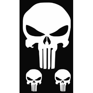 3 Punisher Skulls Vinyl Decal Sticker + FS - $3.58 (Free S/H over $25)