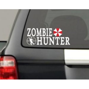 Zombie Hunter Decal Zombies Walking Dead Window Funny Vinyl Decal + FS - $2.95 (Free S/H over $25)