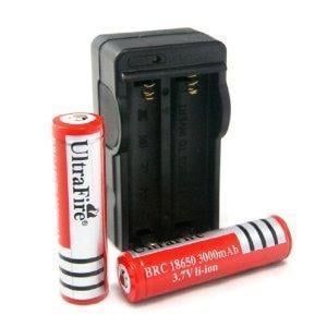 UltraFire 18650 3000mAh 3.7V Rechargeable Li-Ion Battery (Pair) + Charger Combo - $6.48 + Free Shipping (Free S/H over $25)