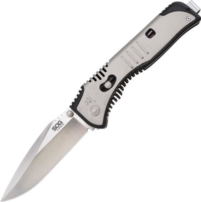 SOG Flashback Assisted Folding Knife Satin Polished 3.5" Straight Edge Blade, GRN & Stainless Steel Handle - $36.34 (Free S/H over $25)