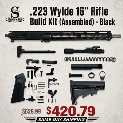 AR-15 .223 Wylde 16" Rifle Build Kit (Assembled) - Black - $420.79 