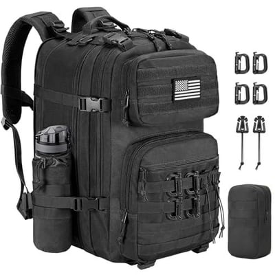 CVLIFE 60L-50L 900D Heavy Duty Expandable Molle Military Backpack Black - $34.19 w/code "29BTSDHM" + FREE Shipping